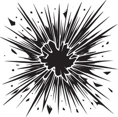 Obraz premium Glass Crack shape element silhouette vector illustration isolated on a white background