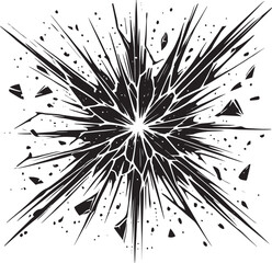 Glass Crack shape element silhouette vector illustration isolated on a white background