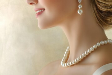 Woman with pearl necklace