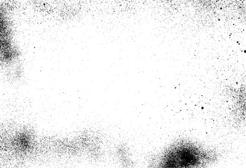 Grunge black rough spray texture. Dark noise dust or grain overlay for design elements