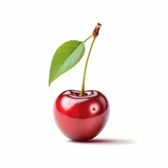 Bright red cherry clipart design isolated on white