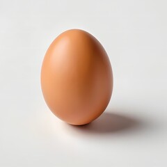 Brown egg on white background