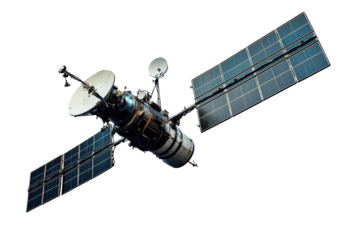 Satellite isolated on white background png transparent clipart.