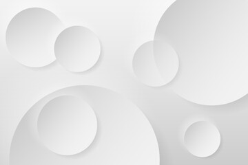 white abstract background with realistic circles