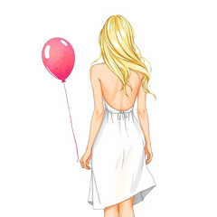 A Beautyful Red Balloon Girl