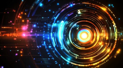 Obraz premium Bright Abstract Technology Design with Glowing Effects
