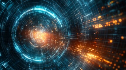 Obraz premium Futuristic Abstract Computing Design with Bright Lights