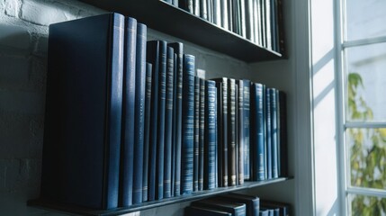 Books on Shelves in a Sunlit Room