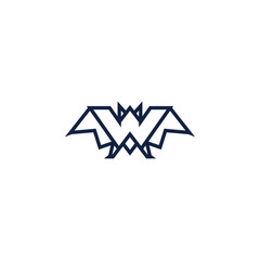 Bat in W shape logo idea.