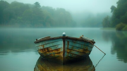 a small boat in a body of water