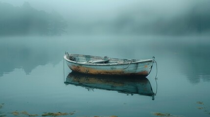 a small boat in a body of water