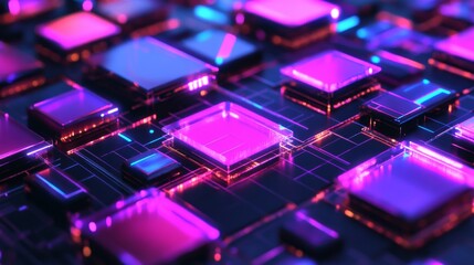 Fototapeta premium Futuristic Manufacturing Background with Glowing Effects