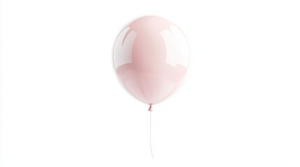 Elegant Pink Balloon on a Soft White Background for Celebratory or Decorative Purposes
