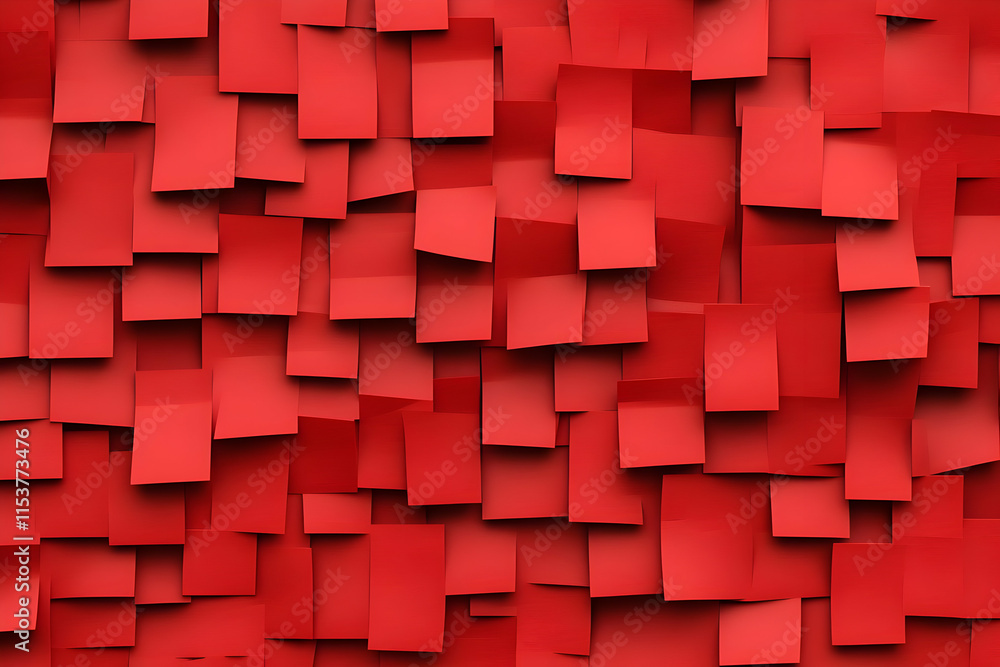 Poster red 3d abstract background of overlapping squares