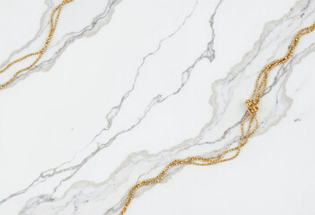 Fototapeta premium Realistic White and Gray Marble Texture with Golden Accents