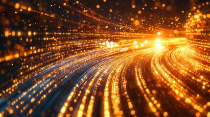 Glowing Effects with High-Tech Elements in Abstract Design