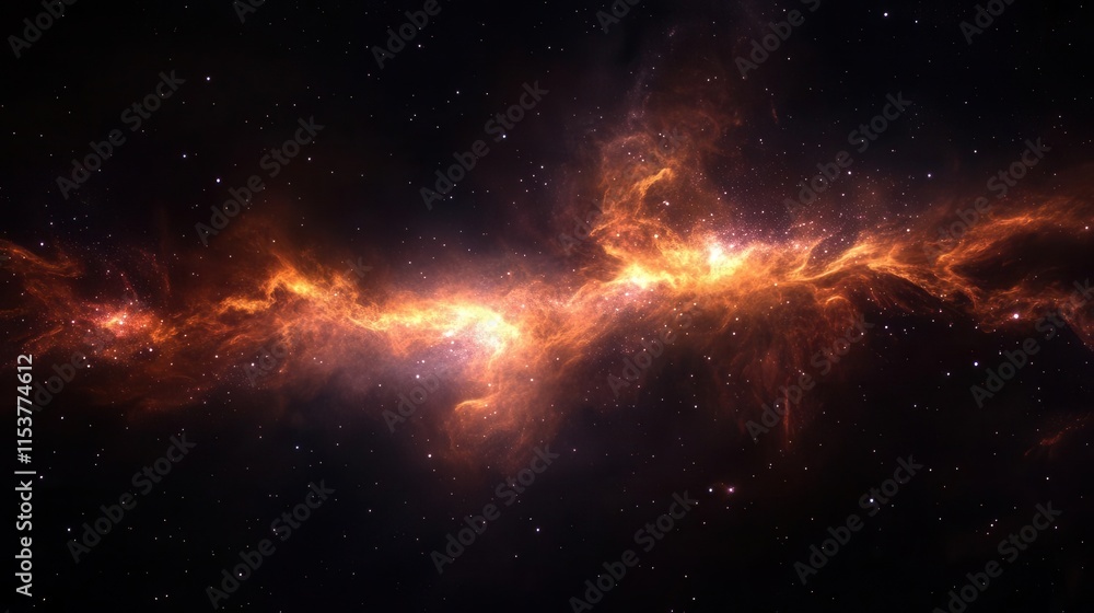 Canvas Prints deep space nebula with swirling cosmic clouds and glowing stars creating ethereal celestial landscap