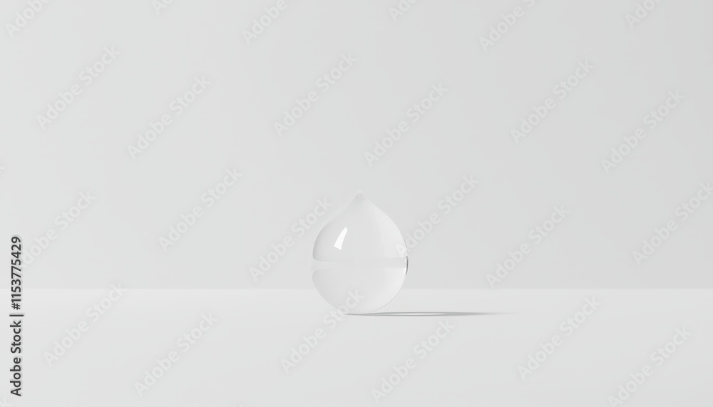 Poster minimalistic white droplet on a soft background for modern, elegant and clean design use