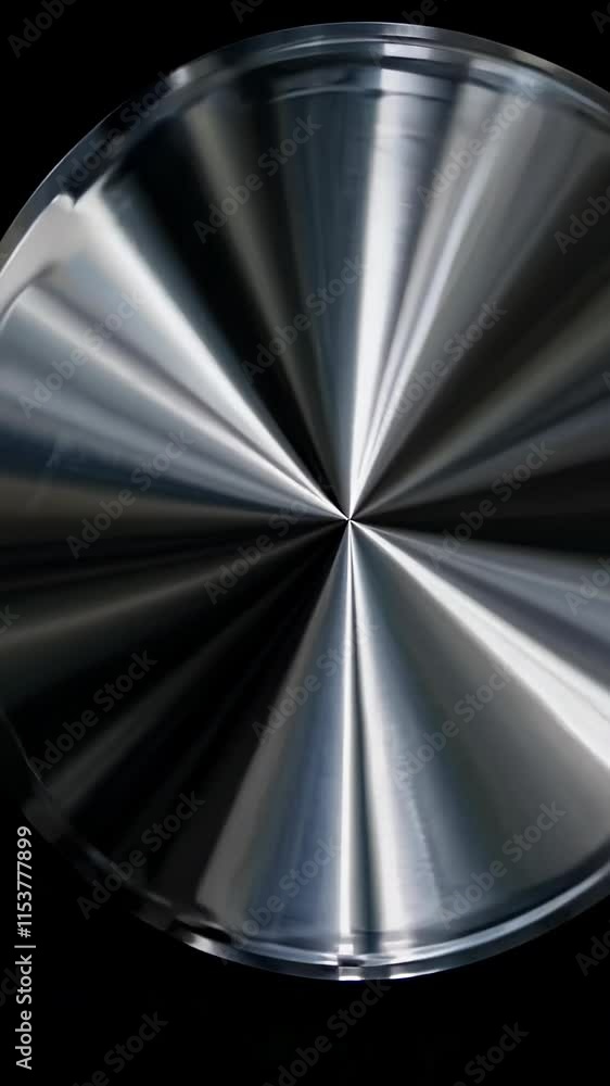 Poster Close-up of a metallic surface with concentric circular patterns, emphasizing texture and reflection