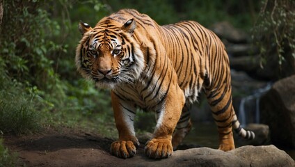 Obraz premium Majestic Tiger Thrives in Natural Habitat