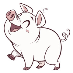 Naklejka premium vector chubby miniature pig