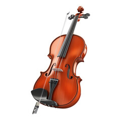 Naklejka premium Elegant wooden violin with rich tones and intricate design details