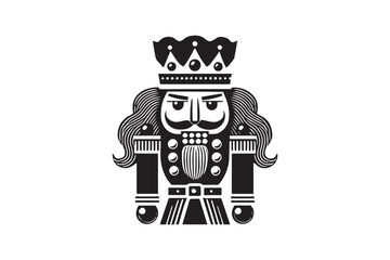 simple black an white Nutcracker vector silhouette isolated on a white background