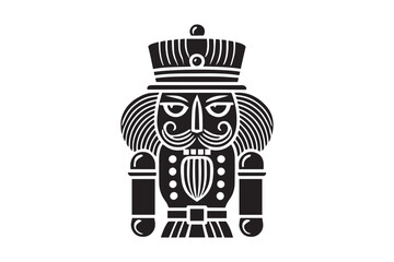 Obraz premium simple black an white Nutcracker vector silhouette isolated on a white background