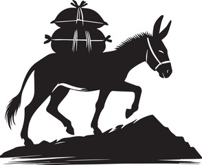 Naklejka premium Donkey carrying a load