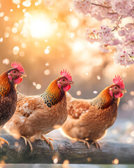 Fototapeta premium Creative Chicken Concepts, From Vibrant Farm Scenes and Food Styling