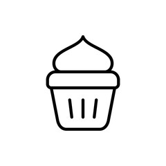 Cup cake icon vector. Cup cake sign and symbol