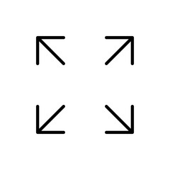 Fullscreen Icon vector. Expand to full screen sign and symbol. Arrows symbol
