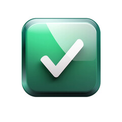 Icon for app with checkmark in green on white background,PNG,clipart,transparent,flat icon.