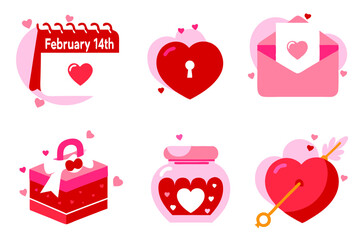 Set of Valentine's Day Vector Illustrations
