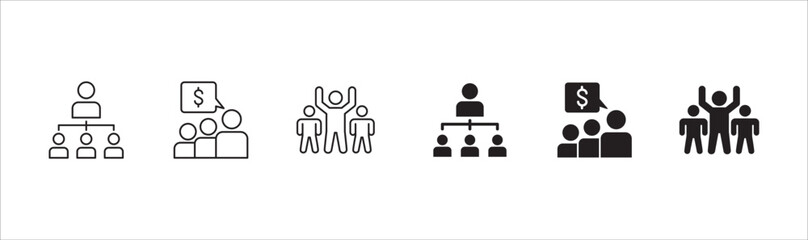 Business leadership icon. Manager icons. Icon symbol of leader, professional, mentor, motivation, teamwork, team, group, empowering, person, employee