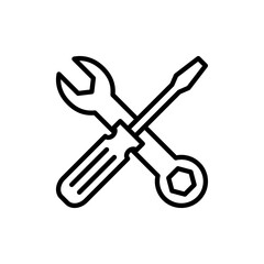 Repair tools icon vector. tool sign and symbol. setting icon. Wrench and screwdriver. Service