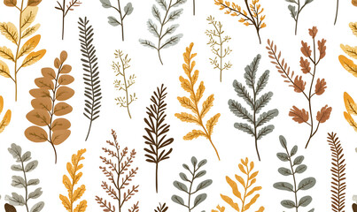 floral and leafy illustrator elements for card, wallpaper.