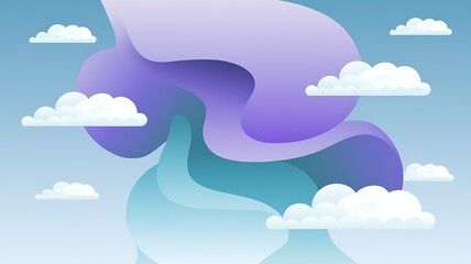 Abstract Purple Blue Cloudscape Artistic Design