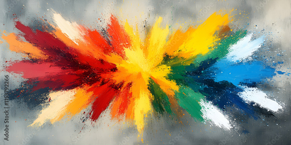 Poster vibrant color explosion, a dynamic canvas of hues