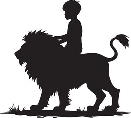 silhouette of a lion