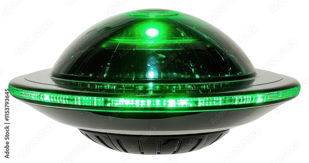Canvas Prints png an isolated shiny ufo object light green.