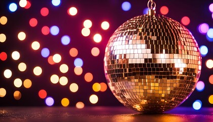 Fototapeta premium Disco Ball with Colorful Bokeh