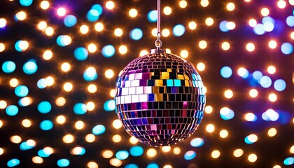 Obraz premium Disco Ball Hanging with Lights