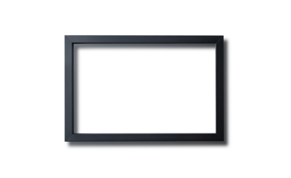 Horizontal picture frame isolated on transparent background. PNG