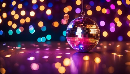 Disco Ball with Colorful Lights