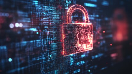 Fototapeta premium Modern Concept of Digital Security with Vibrant Textures
