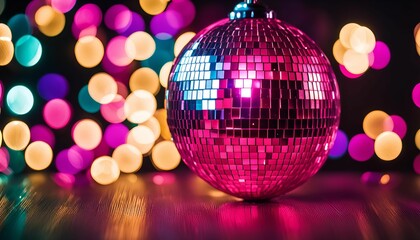 Obraz premium Disco Ball Under Colorful Lights
