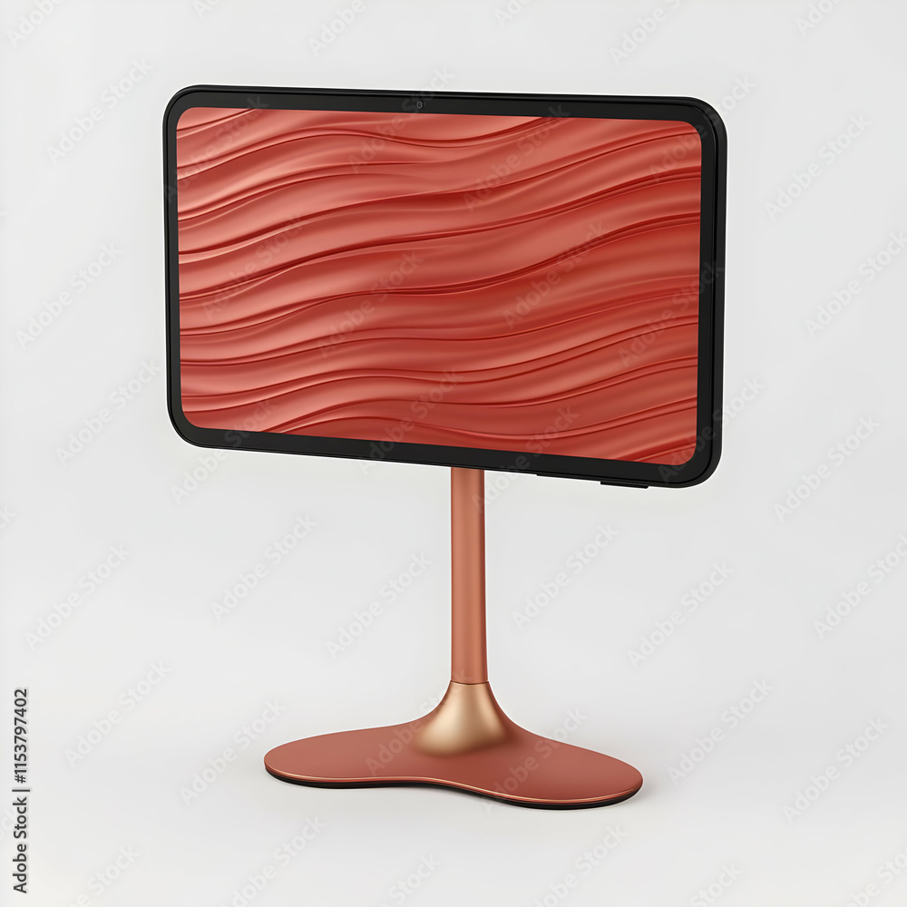 Aufkleber 3d render red wave abstract background screen