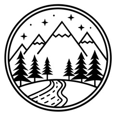Fototapeta premium Adventure Trails: Vector Art Illustration