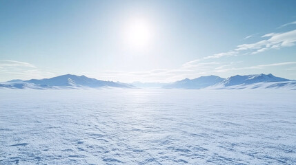 snow mountains and empty snowland background